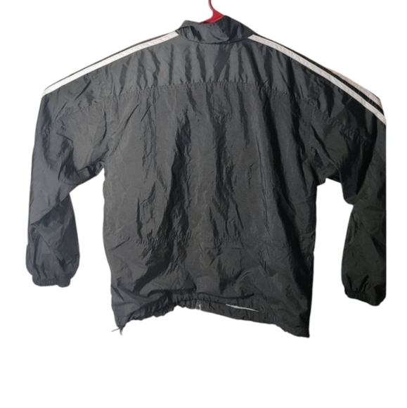 Adidas Vintage Men's Black Windbreaker with White Stripes. - Picture 2 of 12